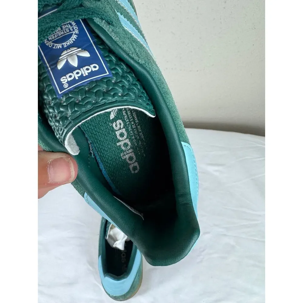 Adidas Gazelle Indoor Collegiate Green Hazy Sky Mens 7 Womens 8